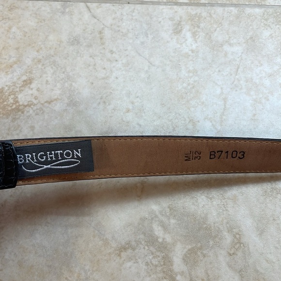 Brighton Women Animal Embossed Leather Belt Western Silver Buckle Black Size M/L - Picture 8 of 16